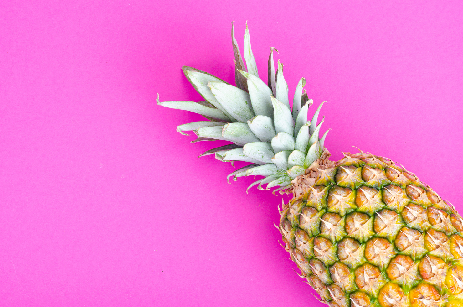 Whole Pineapple Fruit on Bright Background. Photo